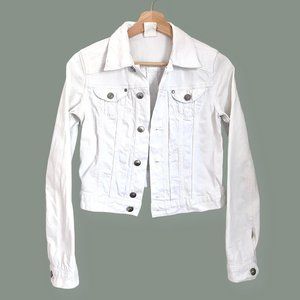 H&M Cropped White Denim Jacket - Size 2/4